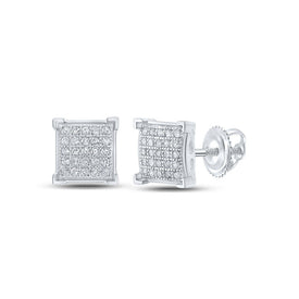 Dazzling Diamond Square Earrings in 10kt White Gold Top view from the 10Kt White Gold Womens Round Diamond Square Earrings 1 6 Cttwpin80898 collection by Splendid Jewellery