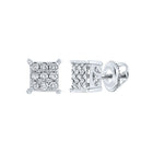 Sparkling Square Diamond Earrings in 10kt White Gold Top view from the 10Kt White Gold Womens Round Diamond Square Earrings 1 6 Cttwpin217518 collection by Splendid Jewellery