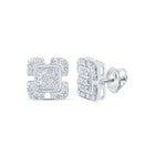 Splendid Jewellery 10kt White Gold Diamond Square Earrings - Timeless Brilliance Top view from the 10Kt White Gold Womens Round Diamond Square Earrings 1 6 Cttwpin217771 collection by Splendid Jewellery