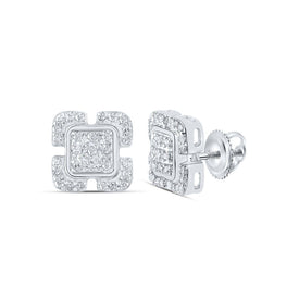 Splendid Jewellery 10kt White Gold Diamond Square Earrings - Timeless Brilliance Top view from the 10Kt White Gold Womens Round Diamond Square Earrings 1 6 Cttwpin217771 collection by Splendid Jewellery