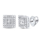 Dazzling Diamond Square Earrings in 10kt White Gold Top view from the 10Kt White Gold Womens Round Diamond Square Earrings 1 8 Cttwpin289413 collection by Splendid Jewellery