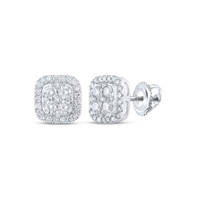 Load image into Gallery viewer, Splendid Jewellery 10kt White Gold Women&#39;s Square Diamond Earrings - 2 Cttw Top view from the 10Kt White Gold Womens Round Diamond Square Earrings 2 Cttwpin286279 collection by Splendid Jewellery
