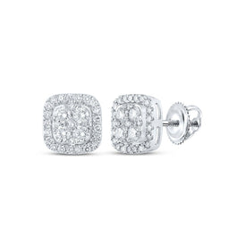 Splendid Jewellery 10kt White Gold Women's Square Diamond Earrings - 2 Cttw Top view from the 10Kt White Gold Womens Round Diamond Square Earrings 2 Cttwpin286279 collection by Splendid Jewellery