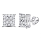 10kt White Gold Square Diamond Earrings - Timeless Elegance and Modern Charm Top view from the 10Kt White Gold Womens Round Diamond Square Earrings 3 4 Cttwpin225504 collection by Splendid Jewellery