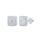 Sparkling Square Diamond Earrings in 10kt White Gold Top view from the 10Kt White Gold Womens Round Diamond Square Earrings 3 8 Cttwpin217721 collection by Splendid Jewellery