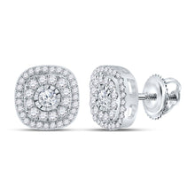 Load image into Gallery viewer, Dazzling Square Diamond Earrings in 10kt White Gold - A Sparkling Masterpiece Top view from the 10Kt White Gold Womens Round Diamond Square Earrings 3 8 Cttwpin281757 collection by Splendid Jewellery