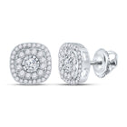 Dazzling Square Diamond Earrings in 10kt White Gold - A Sparkling Masterpiece Top view from the 10Kt White Gold Womens Round Diamond Square Earrings 3 8 Cttwpin281757 collection by Splendid Jewellery