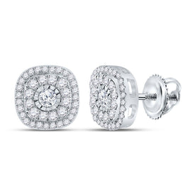 Dazzling Square Diamond Earrings in 10kt White Gold - A Sparkling Masterpiece Top view from the 10Kt White Gold Womens Round Diamond Square Earrings 3 8 Cttwpin281757 collection by Splendid Jewellery