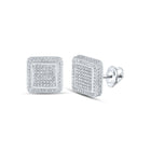 Dazzling Square Sparkle Earrings Top view from the 10Kt White Gold Womens Round Diamond Square Earrings 7 8 Cttwpin217775 collection by Splendid Jewellery
