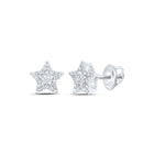 Stellar Sparkle: 10kt White Gold Womens Round Diamond Star Earrings 1/5 Cttw Top view from the 10Kt White Gold Womens Round Diamond Star Earrings 1 5 Cttwpin230675 collection by Splendid Jewellery