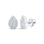 Radiant Diamond Teardrop Earrings in 10kt White Gold - Splendid Jewellery Top view from the 10Kt White Gold Womens Round Diamond Teardrop Earrings 1 4 Cttwpin213525 collection by Splendid Jewellery