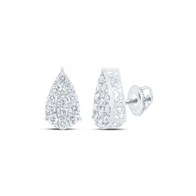 Dazzling Diamond Teardrop Earrings Top view from the 10Kt White Gold Womens Round Diamond Teardrop Earrings 3 4 Cttwpin219397 collection by Splendid Jewellery