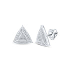 Diamond Brilliance: 10kt White Gold Womens Round Diamond Triangle Earrings 1/10 Cttw Top view from the 10Kt White Gold Womens Round Diamond Triangle Earrings 1 10 Cttwpin217733 collection by Splendid Jewellery