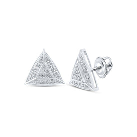 Diamond Brilliance: 10kt White Gold Womens Round Diamond Triangle Earrings 1/10 Cttw Top view from the 10Kt White Gold Womens Round Diamond Triangle Earrings 1 10 Cttwpin217733 collection by Splendid Jewellery