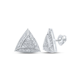 10kt White Gold Diamond Triangle Earrings: A Modern Marvel Top view from the 10Kt White Gold Womens Round Diamond Triangle Earrings 1 8 Cttwpin217790 collection by Splendid Jewellery