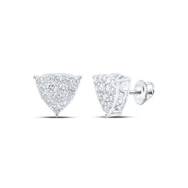 Splendid Jewellery 10kt White Gold Womens Diamond Triangle Earrings Top view from the 10Kt White Gold Womens Round Diamond Triangle Earrings 3 4 Cttwpin219331 collection by Splendid Jewellery