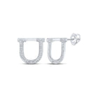 Sparkling Initial Brilliance: 10kt White Gold Womens Round Diamond U Initial Letter Earrings 1/6 Cttw Top view from the 10Kt White Gold Womens Round Diamond U Initial Letter Earrings 1 6 Cttwpin215073 collection by Splendid Jewellery