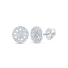Captivating Brilliance: 10kt White Gold Diamond Wagon Wheel Cluster Earrings Top view from the 10Kt White Gold Womens Round Diamond Wagon Wheel Cluster Earrings 1 3 Cttwpin286323 collection by Splendid Jewellery