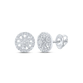 Captivating Brilliance: 10kt White Gold Diamond Wagon Wheel Cluster Earrings Top view from the 10Kt White Gold Womens Round Diamond Wagon Wheel Cluster Earrings 1 3 Cttwpin286323 collection by Splendid Jewellery