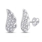 Celestial Serenity: 10kt White Gold Womens Round Diamond Wing Angel Earrings 1/20 Cttw Top view from the 10Kt White Gold Womens Round Diamond Wing Angel Earrings 1 20 Cttwpin270059 collection by Splendid Jewellery