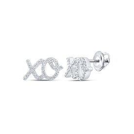 Glamorous Brilliance: 10kt White Gold Diamond XO Fashion Earrings Top view from the 10Kt White Gold Womens Round Diamond Xo Fashion Earrings 1 6 Cttwpin219254 collection by Splendid Jewellery