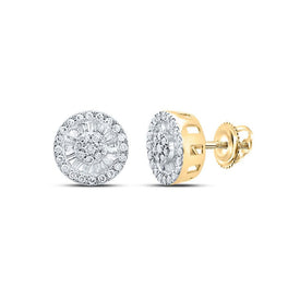 Dazzling Baguette Diamond Cluster Earrings in 10kt Yellow Gold product  Top View from Splendid Jewellery