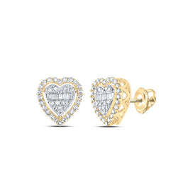 10kt Golden Heart Diamond Earrings - A Dazzling Love Affair product  Top View from Splendid Jewellery