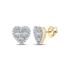 10kt Golden Romance Diamond Heart Earrings product  Top View from Splendid Jewellery