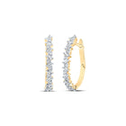 10kt Yellow Gold Baguette and Round Diamond Hoop Earrings - Timeless Elegance and Brilliant Sparkle product  Top View from Splendid Jewellery
