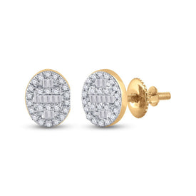 10kt Golden Glam Baguette Diamond Cluster Earrings product  Top View from Splendid Jewellery