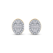 Load image into Gallery viewer, 10kt Golden Glam Baguette Diamond Cluster Earrings product Side View from Splendid Jewellery