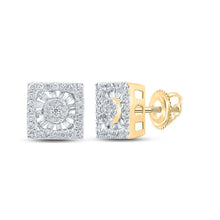 Load image into Gallery viewer, 10kt Golden Brilliance Diamond Square Earrings product  Top View from Splendid Jewellery
