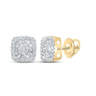 Dazzling Square Baguette Diamond Earrings in 10kt Yellow Gold product  Top View from Splendid Jewellery