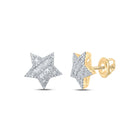Celestial Sparkle: 10kt Yellow Gold Womens Baguette Diamond Star Earrings 1/2 Cttw product  Top View from Splendid Jewellery