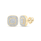 10kt Golden Brilliance Diamond Square Earrings product  Top View from Splendid Jewellery