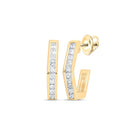 10kt Yellow Gold Royal Diamond Half Hoop Earrings 1/2 Cttw product  Top View from Splendid Jewellery