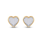 Romantic Radiance: 10kt Yellow Gold Princess Diamond Heart Earrings product Side View from Splendid Jewellery
