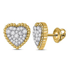 10kt Golden Heart Diamond Beaded Earrings - Radiant Romance product  Top View from Splendid Jewellery