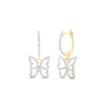 Load image into Gallery viewer, Whimsical Fluttering Wings Diamond Dangle Earrings product  Top View from Splendid Jewellery