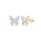10kt Golden Wings Diamond Earrings: A Whimsical Flutter of Brilliance product  Top View from Splendid Jewellery