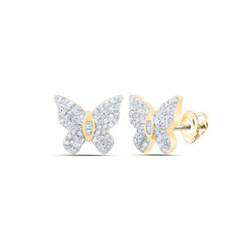 10kt Golden Wings Diamond Earrings: A Whimsical Flutter of Brilliance product  Top View from Splendid Jewellery