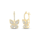 10kt Golden Butterfly Diamond Earrings: A Whimsical Sparkle product  Top View from Splendid Jewellery
