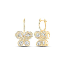 Load image into Gallery viewer, 10kt Yellow Gold Diamond Butterfly Earrings: A Whimsical Flight of Elegance product  Top View from Splendid Jewellery