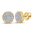 Dazzling 10kt Yellow Gold Diamond Circle Cluster Stud Earrings product  Top View from Splendid Jewellery