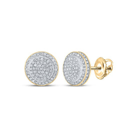 Radiant Brilliance: 10kt Yellow Gold Women's Round Diamond Circle Earrings product  Top View from Splendid Jewellery