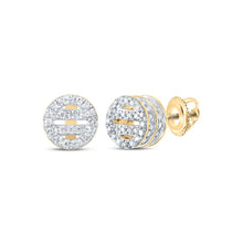 Load image into Gallery viewer, 10kt Yellow Gold Diamond Circle Earrings: A Timeless Sparkle product  Top View from Splendid Jewellery