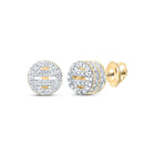 10kt Yellow Gold Diamond Circle Earrings: A Timeless Sparkle product  Top View from Splendid Jewellery