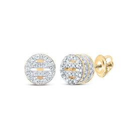 10kt Yellow Gold Diamond Circle Earrings: A Timeless Sparkle product  Top View from Splendid Jewellery