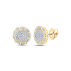 10kt Golden Circle Diamond Earrings: A Captivating Sparkle of Elegance product  Top View from Splendid Jewellery