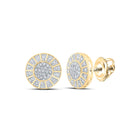 Radiant Circles of Elegance: 10kt Yellow Gold Diamond Earrings product  Top View from Splendid Jewellery